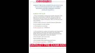 BARKLEY PRE EXAM AND POST EXAM NEWEST 2025 ACTUAL EXAM 240 QUESTIONS AND CORRECT DETAILED ANSWERS VE
