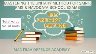 Learn Unitary Method in 10 Minutes | Sainik School | RMS | Navodaya | NDA