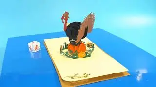 Pop up 3D card with beautiful birds inside | Cut Pop Up
