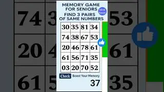 Memory Boost for Seniors: Fun Brain Game &ndash; Match the Numbers #braintraining