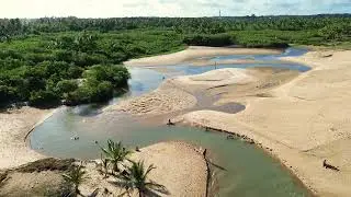 Rio Gua&iacute;&uacute; Meeting the Sea &mdash; Bahia, Brazil | Aerial Drone View