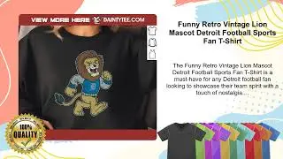 Funny Retro Vintage Lion Mascot Detroit Football Sports Fan T-Shirt