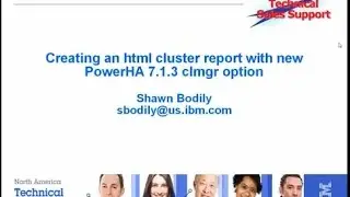 Creating a PowerHA v7.1.3 html cluster report