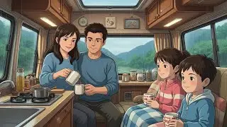 Rainy Van Life on a Quiet Road | Cozy Ghibli Cooking & Soft Rain Sounds | Ghibli style video