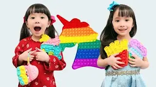 Tina Plays Pop It Challenge Fidget Toys Collection - Fun Video for Kids