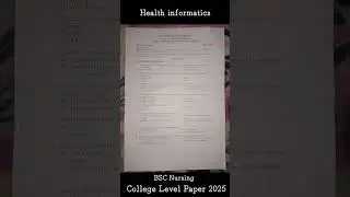 Bsc nursing 2nd sem Health/ Nursing informatics & technology | Paper Sessional 2 college level 2025