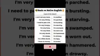 😎 Basic vs Native English 🔥 | #SpeakLikeNative #EnglishShorts #DailyEnglish56