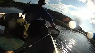 Ken on a nice brookie fishing with the Lake troll Green Bead trout pattern