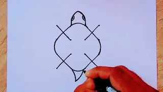 Easy Tortoise drawing from 4&times;4 dots// How to draw a Tortoise easy step by step // MAM Arts