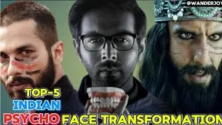 Top-5  Indian |Psycho |  Face transformation of Bollywood #bollywood #psycho