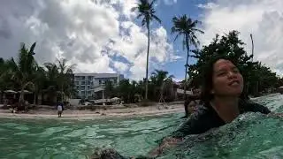 BEAUTIFUL FILIPINA ENJOYING IN THE WHITE BEACH