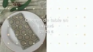 LINA LUXE - Chemin de table en lin lav&eacute;