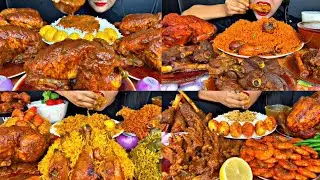ASMR EATING SPICY CHICKEN CURRY, MUTTON CURRY, BIRYANI, EGGS | INDIAN FOOD MUKBANG |Foodie India|