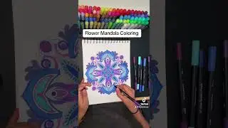 Flower Mandala Coloring #art #mandalaart #shorts