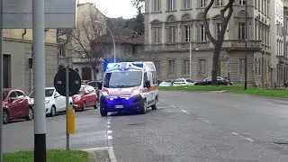[DOUBLE SIREN] PASSAGGIO AMBULANZA CROCE AZZURRA FIGLINE (FI) IN SIRENA