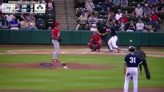 Columbus Clippers' Kody Huff grand slam home run vs. Louisville Bats; Kody's 1st Triple-A homer