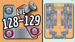 🏅 NUTS AND BOLTS - SCREW PUZZLE 🤪 Level 128~129 🧩 Gameplay Walkthrough
