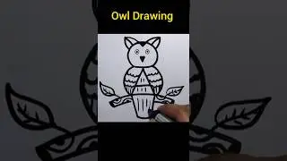 How to draw Owl Drawing from A letter #shots #shorts #howtodraw #easydraw