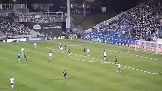 James Pantemis of CF Montreal comes out to cover loose ball vs. Orlando City SC in MLS playoffs