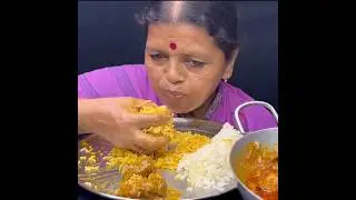 SPICY MUTTON CURRY🔥 BASMATI RICE || #shorts #mukbangn #asmreating #mukbangasmr #asmr