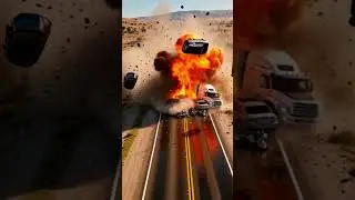 High-speedcrashcausesachain collision onanarrowroad,r AI.#CarCrash#TrafficAccident#AIVideo#RoadCrash