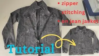 stitching method of zipper on jean jacket just in 5 minutes | tutorial sewing technique | #stitching
