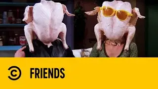 The Thanksgiving Turkey Gets Stuck On Joey's Head! | Friends