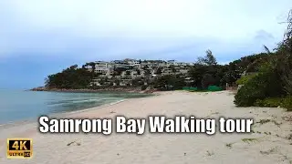 [4K] Koh Samui Luxury residence Walking tour | Samrong Bay Beach - Streets of Thailand 2021