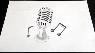 How to Draw Microphone Easy Pencil Drawing