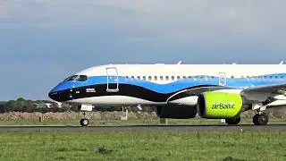Air Baltic Special Estonian Flag LiveryAirbus A220-300 YL-CSJ Takeoff | AMS to Vilnius