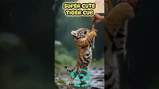 Flying Tiger Cub With an Umbrella | Cute & Funny Animal Video. #shorts #fypyoutube #fyp #ai