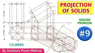 PROJECTION OF SOLIDS SOLVED PROBLEM 9 IN HINDI IN ENGINEERING DRAWING @TIKLE'S ACADEMY OF MATHS