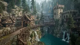 The Waterfall Citadel  Medieval Fantasy Music & Animated Ambience