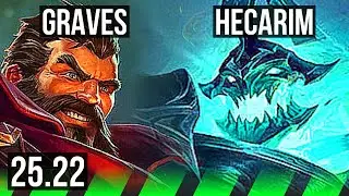 GRAVES vs HECARIM (JGL) | 13/0/7, Legendary | KR Challenger | 25.22