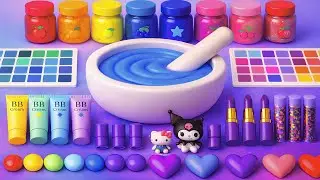 Satisfying Video ASMR | How to Make Mixing Shiny Cosmetics and Lipstick Toys in Rainbow Glossy Slime