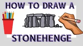How to draw stonehenge step by step