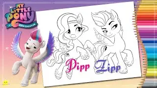 Coloring My Little Pony New Generation Pipp Petals and Zipp Storm | Kiddie Playtime