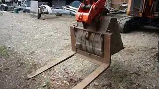 Fork attachment for mini digger, a 15,000 lbs fork quick exchange.