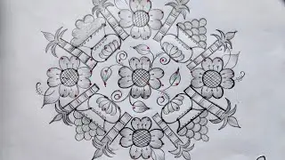 🌺🌺 Pongal festival kolam 🌺 Pongal rangoli 🌺 creativity 👍🌺 just 14 dots 🌺 simple pulli rangoli 🌺
