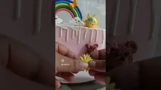 Half Birthday Cake #cake #fondantcake #halfbirthdaycake #teddybear #6monthcake #pinkcake #rainbow
