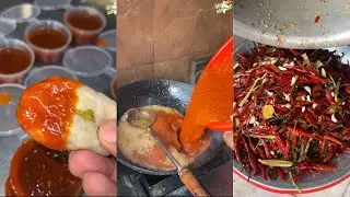 Massive making of Momos wali Red Hot Chilli Sauce 😍😍 Kitni Tikhi Hoti Hai 🤩🤩