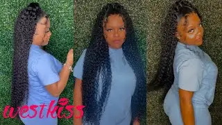 GET MY HAIR DONE WITH ME 💅🏽💕 | BEST HD CURLY WIG FT WEST KISS HAIR