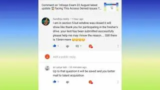 Infosys Exam 22 August 2021 Query Discussion Exam window closed automatically 😱 what can I do watch