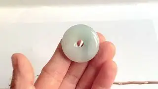 A-Grade Natural Bluish Floral Jadeite Donut No.172513