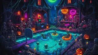 Spooky Halloween Pool Party Music 🎃 | Skeleton Dance & Haunted Ambience | Halloween Party Vibes 2026