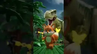 Tulo the Baby Fox LEGO Stands Brave Against Giant T-Rex in Jurassic World #lego #tulobabyfox
