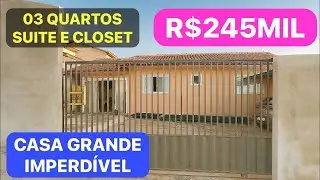 CASA INCR&Iacute;VEL CLOSET E SUITE LAVANDERIA AREA CENTRAL DE IBAITI R$245MIL