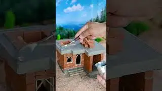 You can Build a 2 Story Mini Brick House ? #miniature #house #diy #shorts