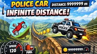 *POLICE* car Infinite distance || HILL CLIMB GAME ||#subscribe
