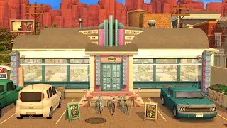 Sims 4 // RETRO DINER 🍔 Speed Build ( no CC )